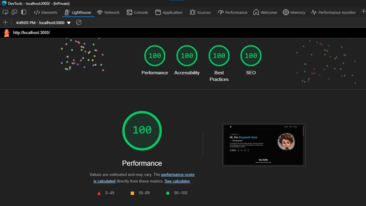 Personal portfolio Website screenshot 1